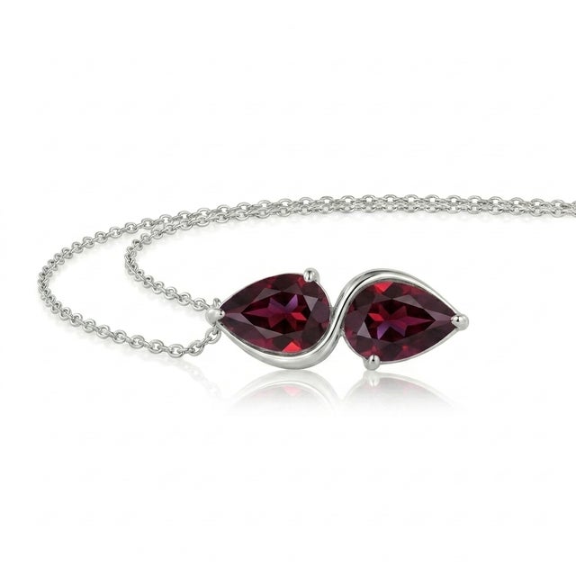 Not Yet Made - Made To Order Minimalist Garnet Drop Necklace, January Birthstone Necklace for Woman For Sale - Image 5 of 5