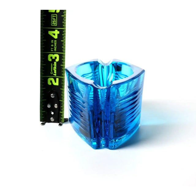 Vintage Sklo Union Blue Glass Ashtray – Czech For Sale In Philadelphia - Image 6 of 8