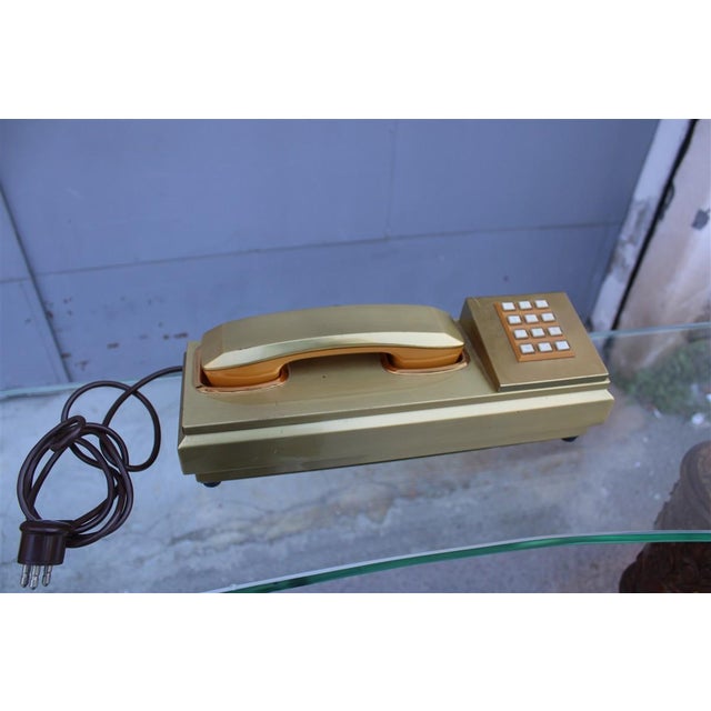 Vintage Rectangular Brass Telephone, 1970s For Sale - Image 10 of 10