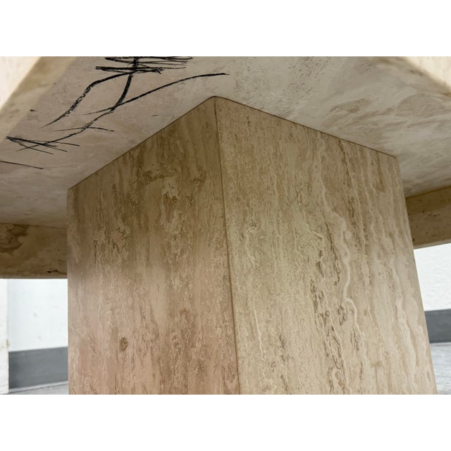Travertine Reverse Bevel Coffee Table, Vintage For Sale - Image 12 of 12