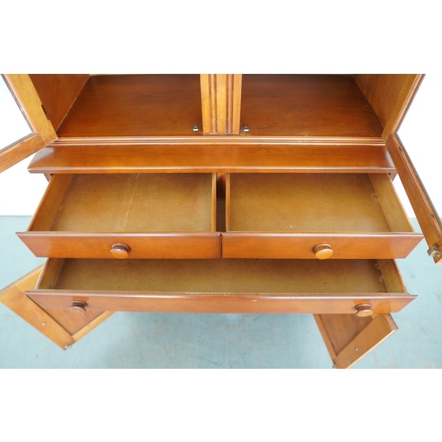 Vintage Traditional China Cabinet Hutch For Sale - Image 11 of 17