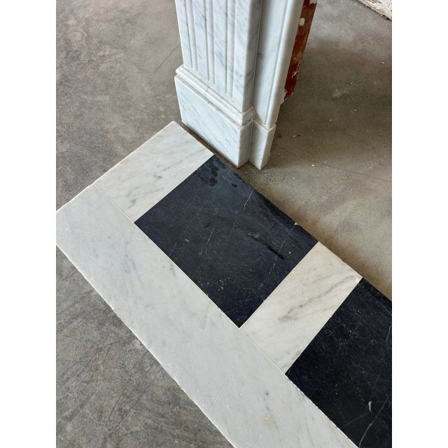 Small Carrara Marble Fireplace, 1900s For Sale - Image 11 of 14