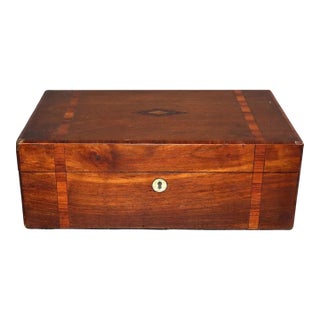 English Inlaid Mahogany Lap Desk / Writing Slope, 19th Century For Sale