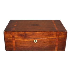 English Inlaid Mahogany Lap Desk / Writing Slope, 19th Century