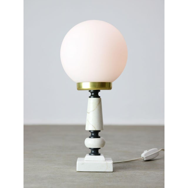 Vintage Italian Table Lamp in Brass and Marble, 1960s For Sale - Image 10 of 10
