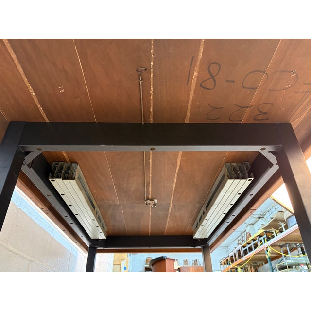 Mid 20th Century Attributed to Milo Baughman for Directional Mid-Century Mixed Wood Expanding Leaf Dining Table For Sale - Image 14 of 15