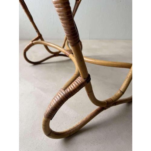 Wood Vintage Rattan Coffee Table from TRIO, 1960s For Sale - Image 7 of 9