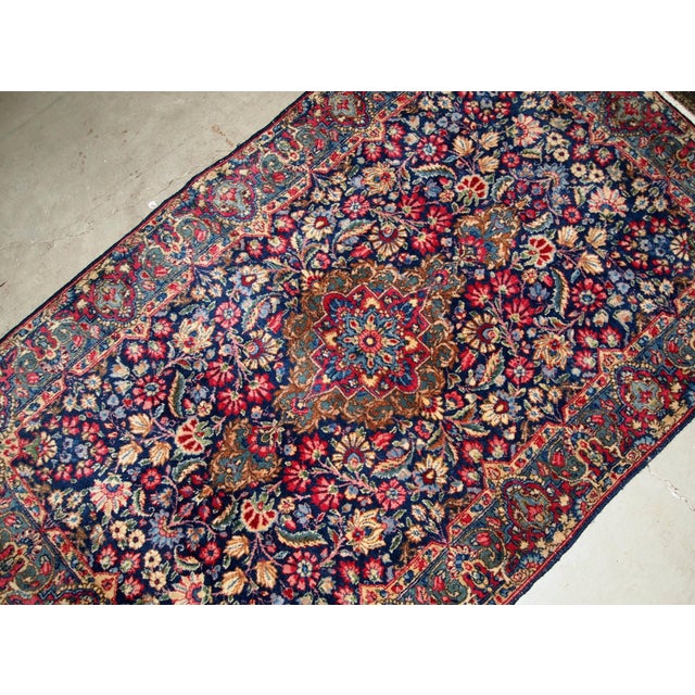 1920s 1920s, Handmade Antique Persian Kerman Rug 4' X 6.4' For Sale - Image 5 of 6