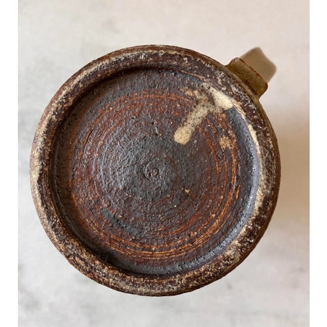 Vintage Stonware Small Pitcher With Drip Glaze For Sale - Image 10 of 11