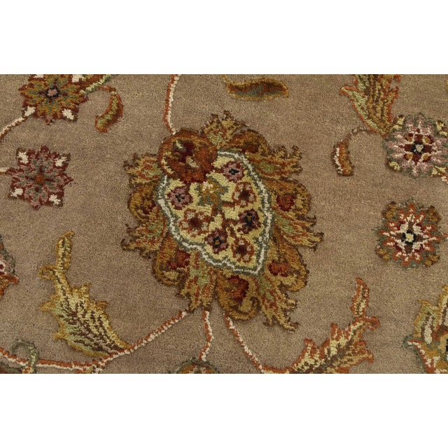Agra Rug 8’1” X 10’2” Beige Wool/Silk Traditional Hand-Knotted Oriental Carpet For Sale - Image 4 of 12