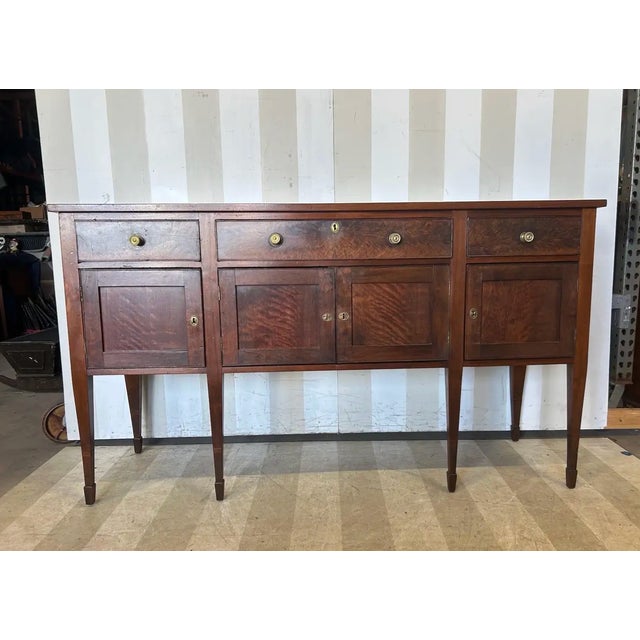Gorgeous Late 18th-Early 19th Century Inlaid Virginia Walnut Sideboard For Sale - Image 4 of 9