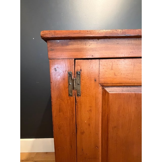 Wood Antique New England Pumpkin Pine Cupboard For Sale - Image 7 of 11