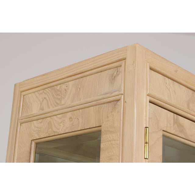 Burl Ash Campaign Curio Cabinet by Drexel Heritage For Sale - Image 11 of 16