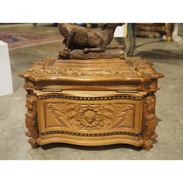 Well Carved French Oak Coffret Jewel Box, Circa 1890 For Sale - Image 10 of 14