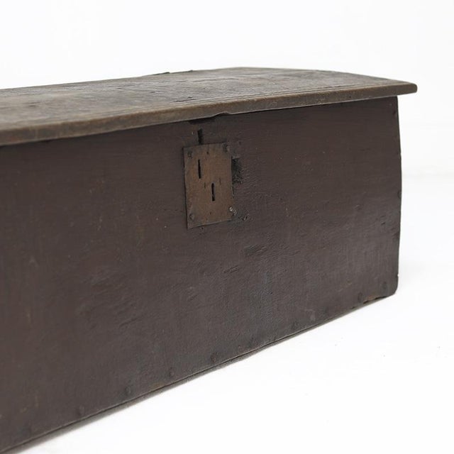 Wood Antique Rustic Farmhouse Spanish Chest in Oak, 1700s For Sale - Image 7 of 14