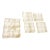Vintage Mid Century Elegant Formal White With Gold Metallic Plaid Tablecloth & Napkin Set - 5 Pieces For Sale