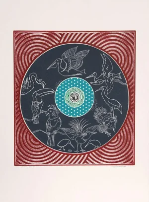 Martin Barooshian, Exotic Birds, Intaglio Etching