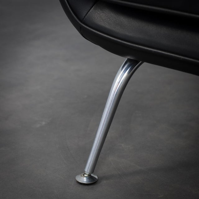 Black Vintage Leather Lounge Chair by Stefan Steenkist for Young International, Netherlands, 1990s For Sale - Image 8 of 11