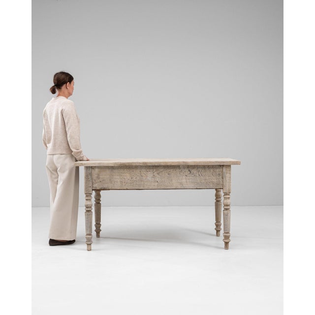 19th Century 19th Century France Antique White Wood Dining Table For Sale - Image 5 of 8