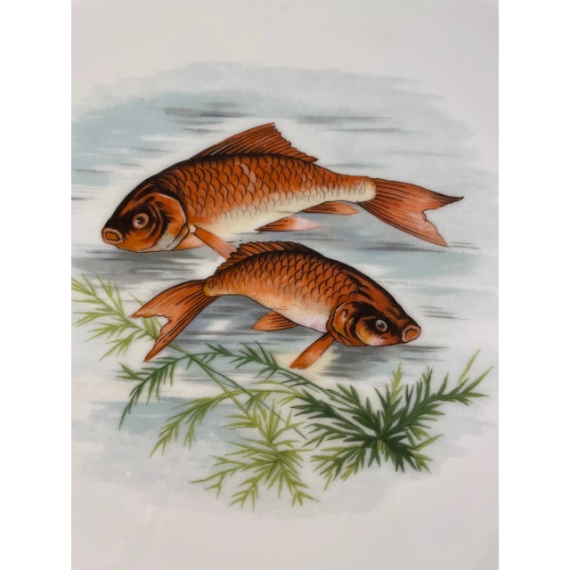 Limoges, France 1940s-50s French Limoges Fish Plates - Set of Five For Sale - Image 4 of 17