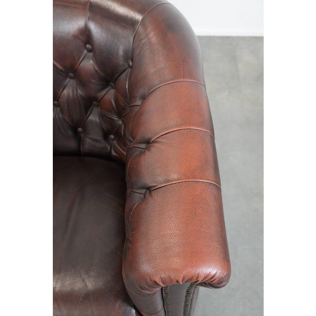 Chesterfield Club Chairs in Cowhide Leather, Set of 2 For Sale - Image 9 of 18