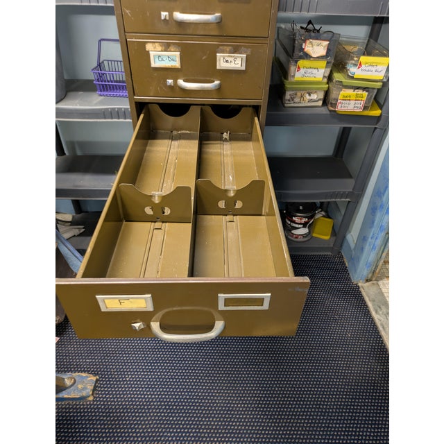 American Vintage 8 Draw Art Metal Filing Cabinet For Sale - Image 3 of 3