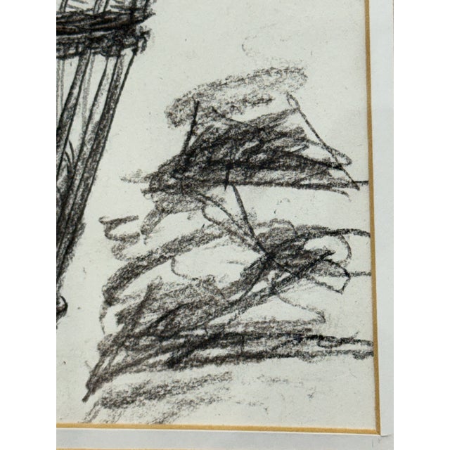 Drawing of European Laborer in Charcoal, Framed For Sale - Image 10 of 12