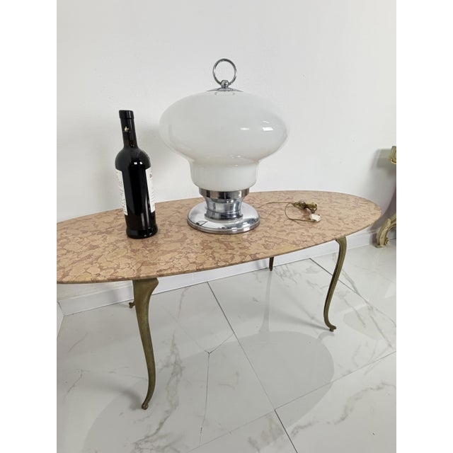 Large Metal and Glass Table Lamp, 1960s For Sale - Image 3 of 9