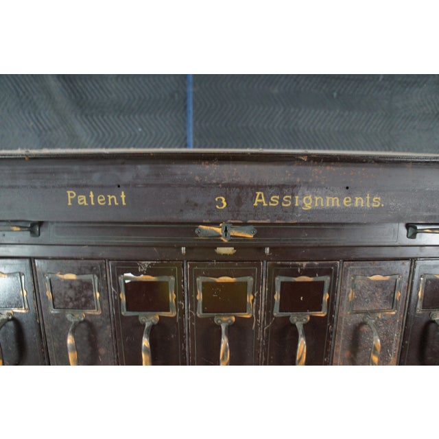 National Cash Register Co. Antique NCR National Cash Register Industrial Iron Steel Patent File Cabinet For Sale - Image 4 of 12