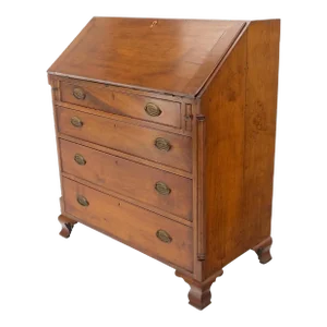Antique 19th Century Dovetail Joints Secretary Drop Front Desk w Drawers Dresser