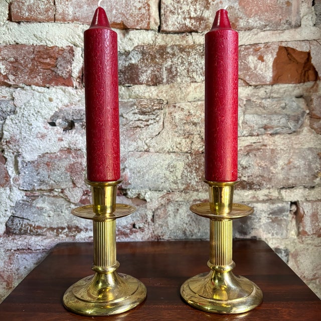 Vintage Hallmark Brass Candlestick Holders - Pair For Sale In Kansas City - Image 6 of 10