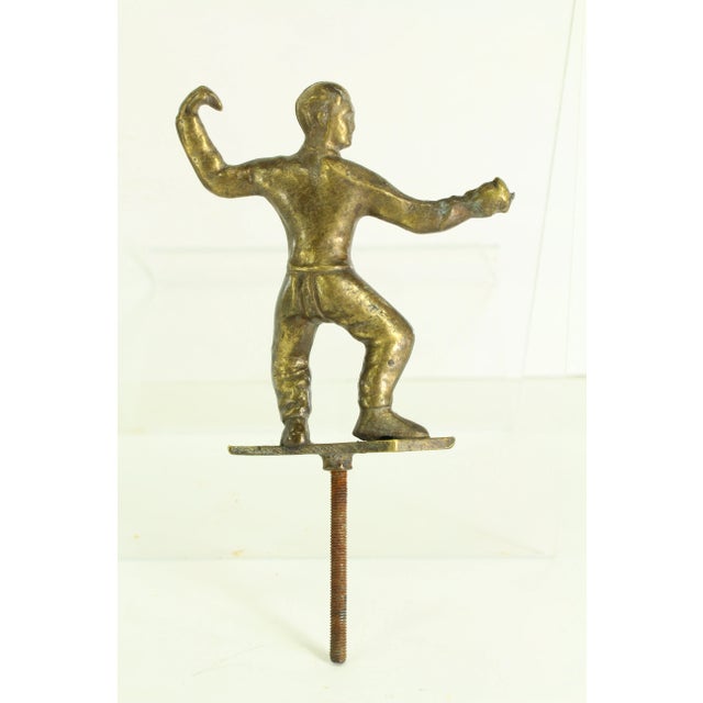 Metal 1800's/1900's Fencing Trophy Finial Brass Figurine For Sale - Image 7 of 12