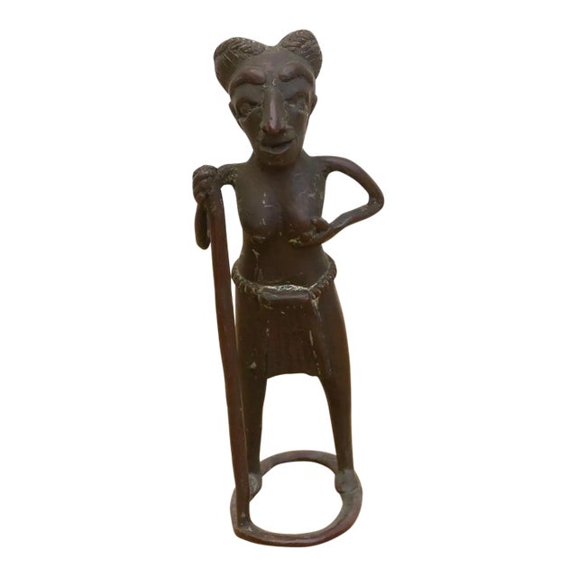 African Bronze Figure of a Woman For Sale