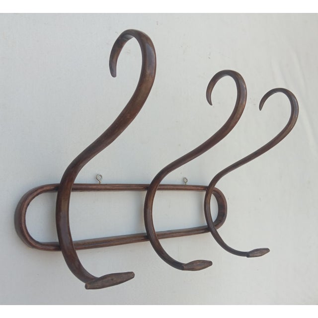 Wood Vintage Bentwood Wall Coat Rack, 1950s For Sale - Image 7 of 7