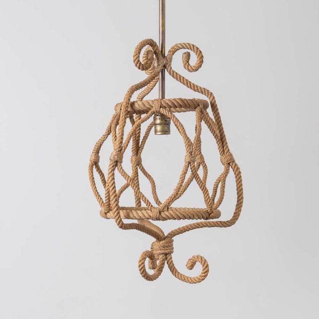 1960s 1960s Audoux Minet French Rope Lantern Pendant For Sale - Image 5 of 14