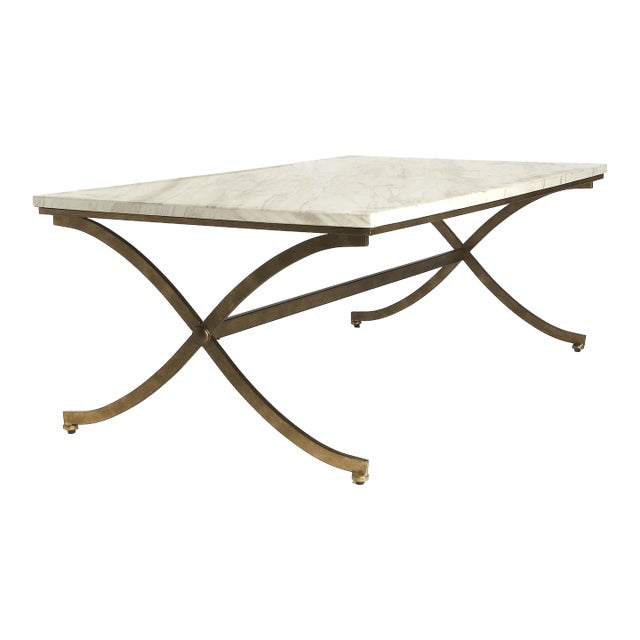 Pamina Marble Coffee Table, Gold For Sale