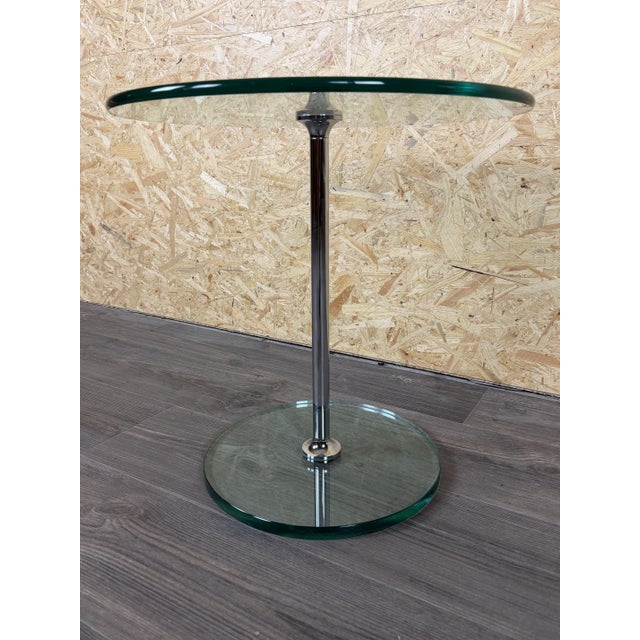 Space Age Side Table in Chrome and Glass, 1980s For Sale - Image 8 of 15