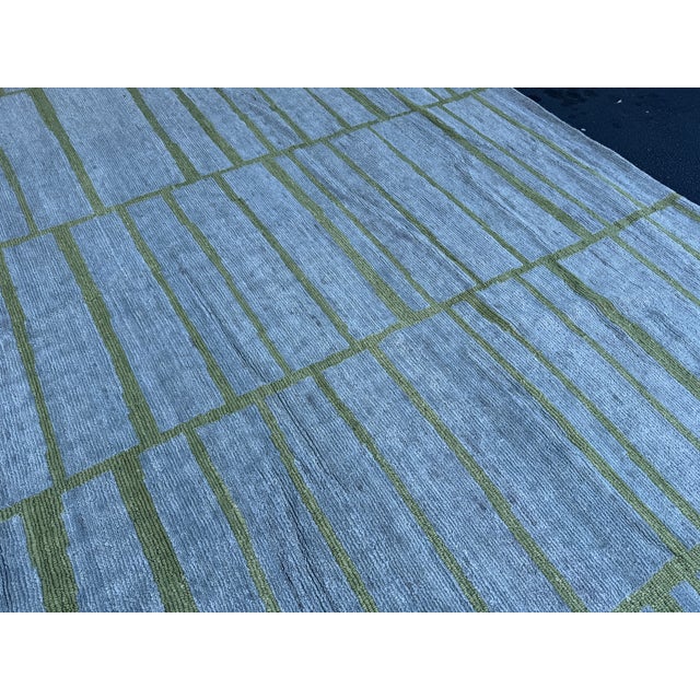 12ft X 15ft Stark Abstract Stipe Area Rug With Fika Weave For Sale - Image 15 of 18
