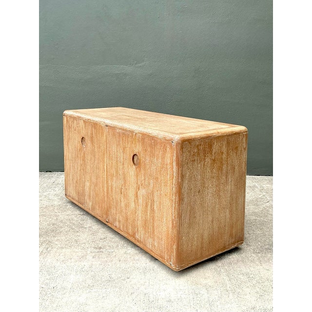 Vintage Minimalist Washed Wood Credenza For Sale - Image 12 of 12