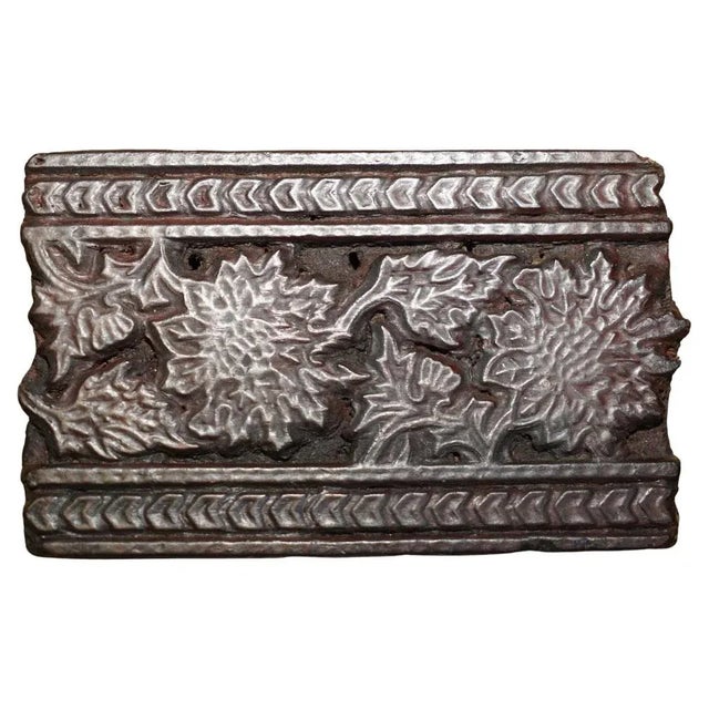 Antique Hand Carved Floral Leaf Printing Block for Wallpaper For Sale - Image 12 of 12