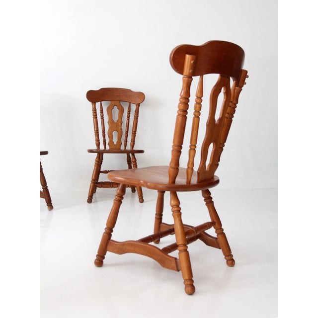 Vintage Early American Colonial Revival Dining Chairs - Set of 4 For Sale - Image 11 of 17