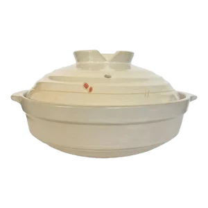 Mid Century Japanese Ceramic Donabe Cooking Vessel Casserole Stoneware Lidded Pot Vintage