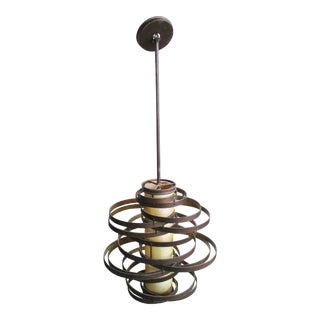 Corbett Lighting Vertigo Pendant Bronze With Gold Leaf For Sale