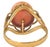 18k Gold Angel Skin Coral Cabochon Cocktail Ring Vintage For Sale - Image 4 of 8