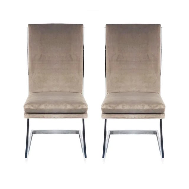DIA - Design Institute America Vintage Milo Baughman Cantilever Z Dining Chairs by for Dia - Set of 6 For Sale - Image 4 of 6