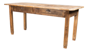 Vintage French Farmhouse Table in Scrubbed Pine, 1950s