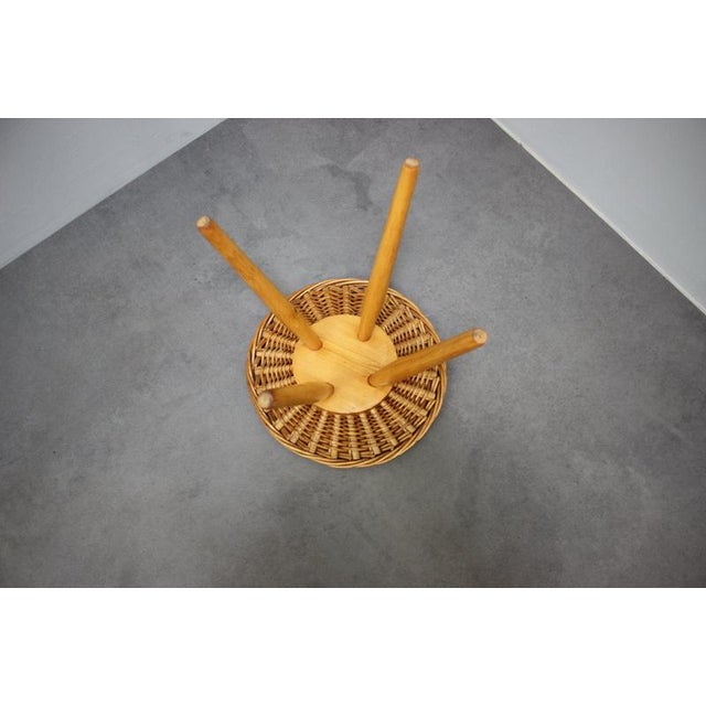 Rattan Stool by Jan Kalous for Úluv, Czechoslovakia, 1960s For Sale - Image 6 of 8
