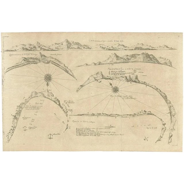 Map of Six Coast Views and Anchorages of Sierra Leone and Indonesia, 1660 For Sale - Image 6 of 6