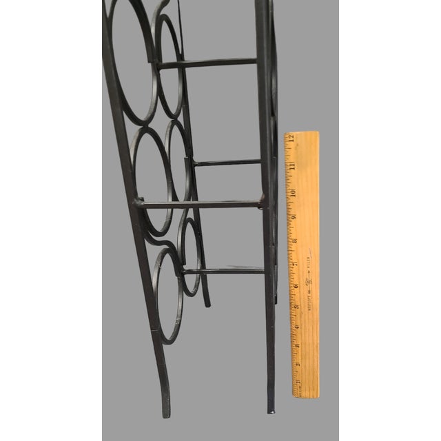 Late 20th Century Vintage Wrought Iron Freestanding Countertop Eight Bottle Wine Rack For Sale - Image 5 of 8