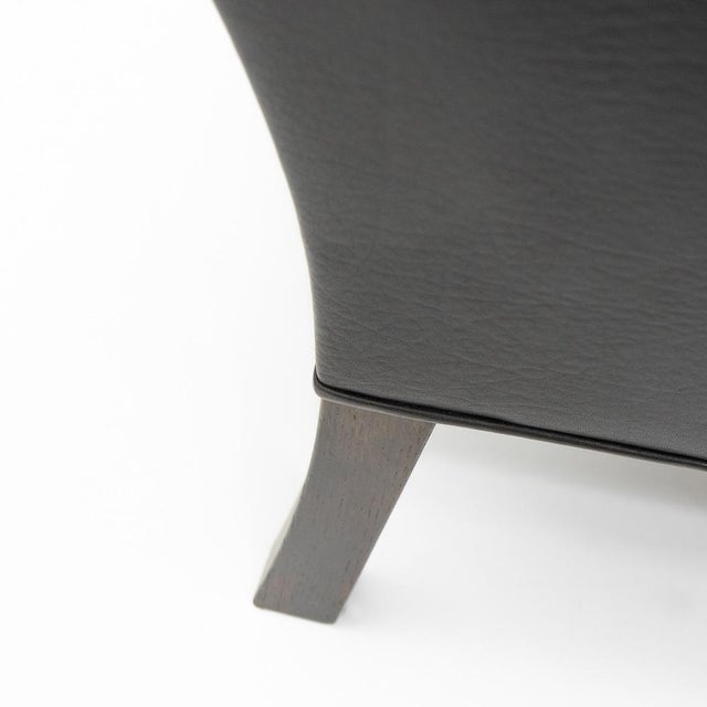 Set of Black Leather Wingchair and Ottoman by Borge Mogensen for Fredericia, 1960s For Sale - Image 6 of 17
